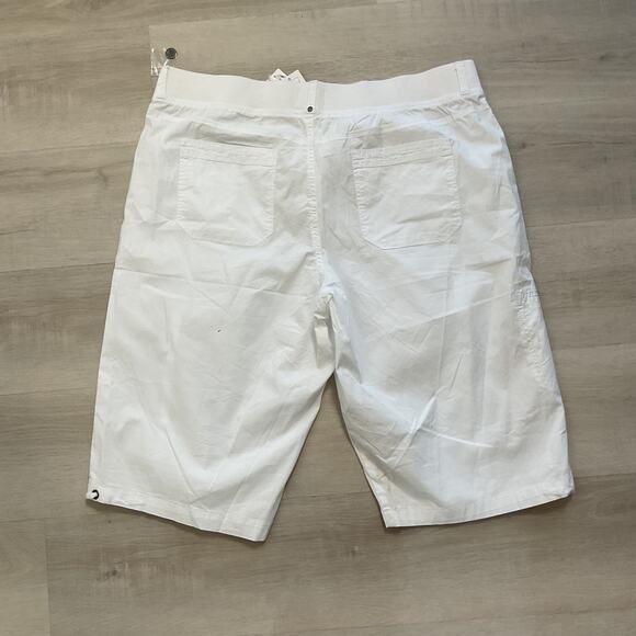 Valerie Women's Dash Flex Knit Waist Cargo Pocket Capris White PXL NWT - Picture 3 of 12